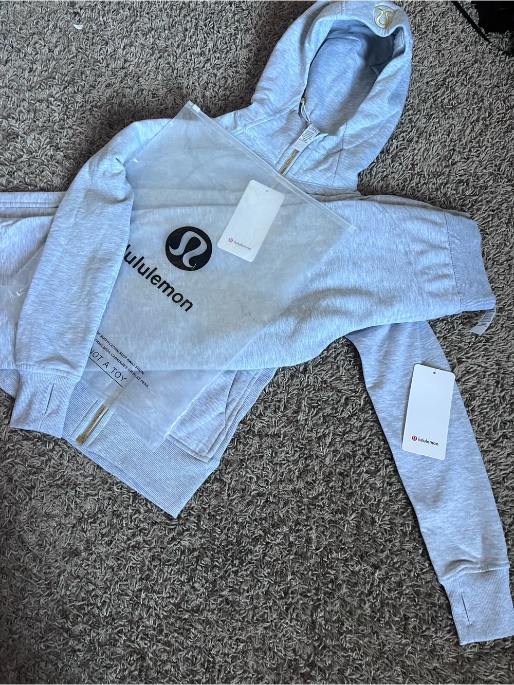 lululemon athletica Light Gray Zip Hoodie and Joggers Set - Picture 4 of 4